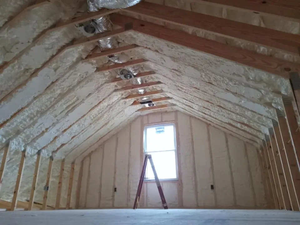 Spray foam roofing application for Crawl Space Insulation project in Hazlet